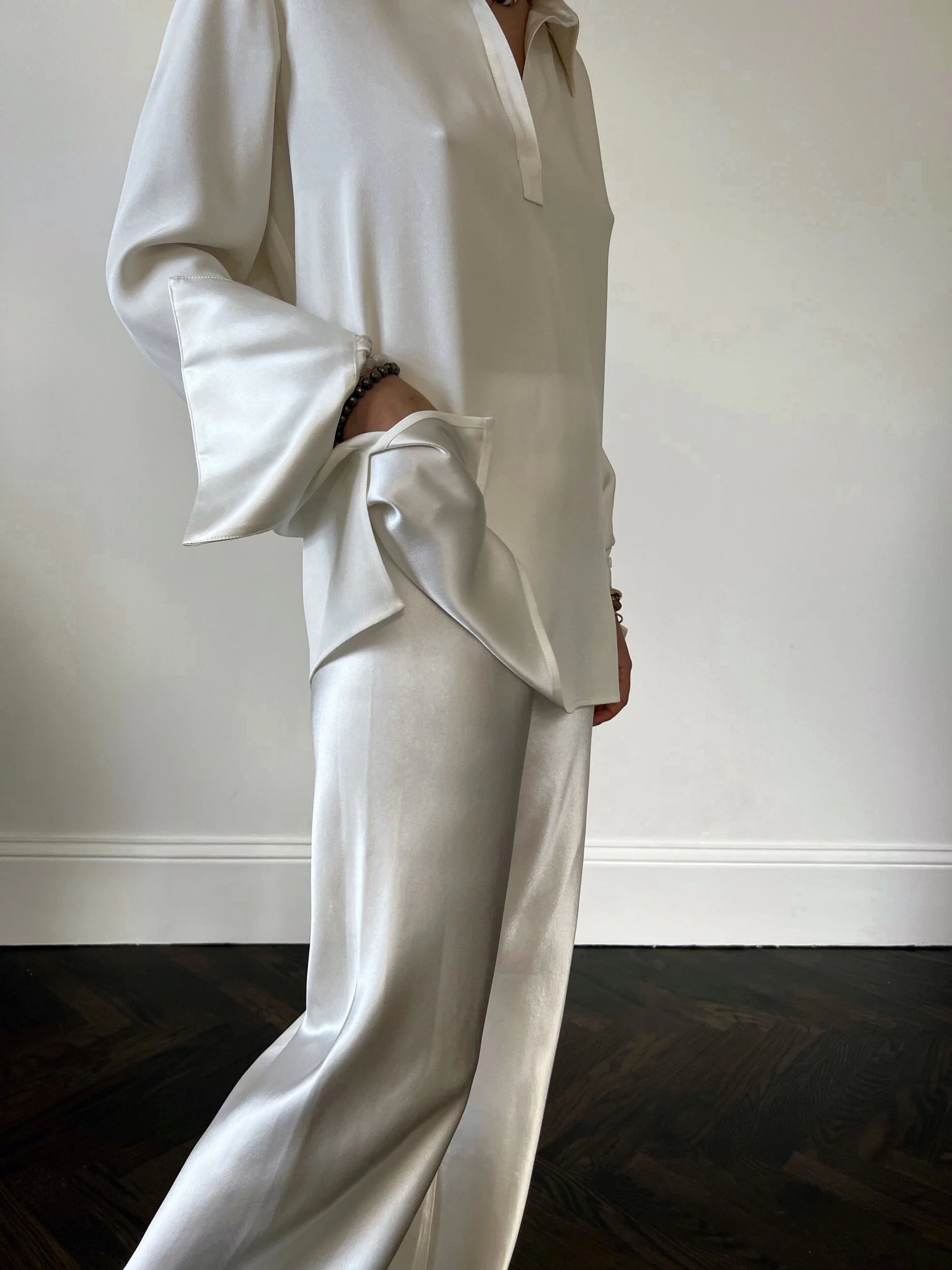 De Terre Top in Crepe Back Satin
