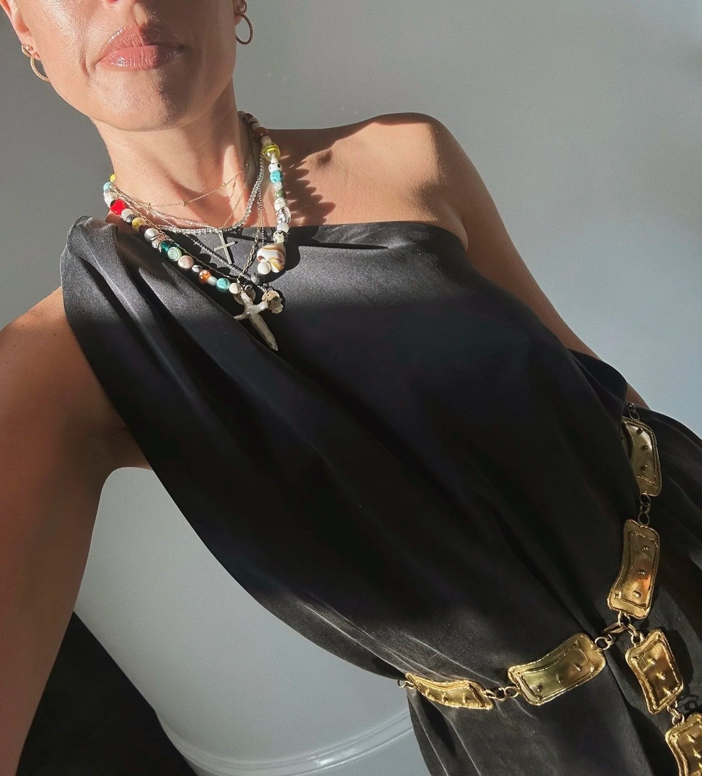 Paix Dress in Sand Washed Silk