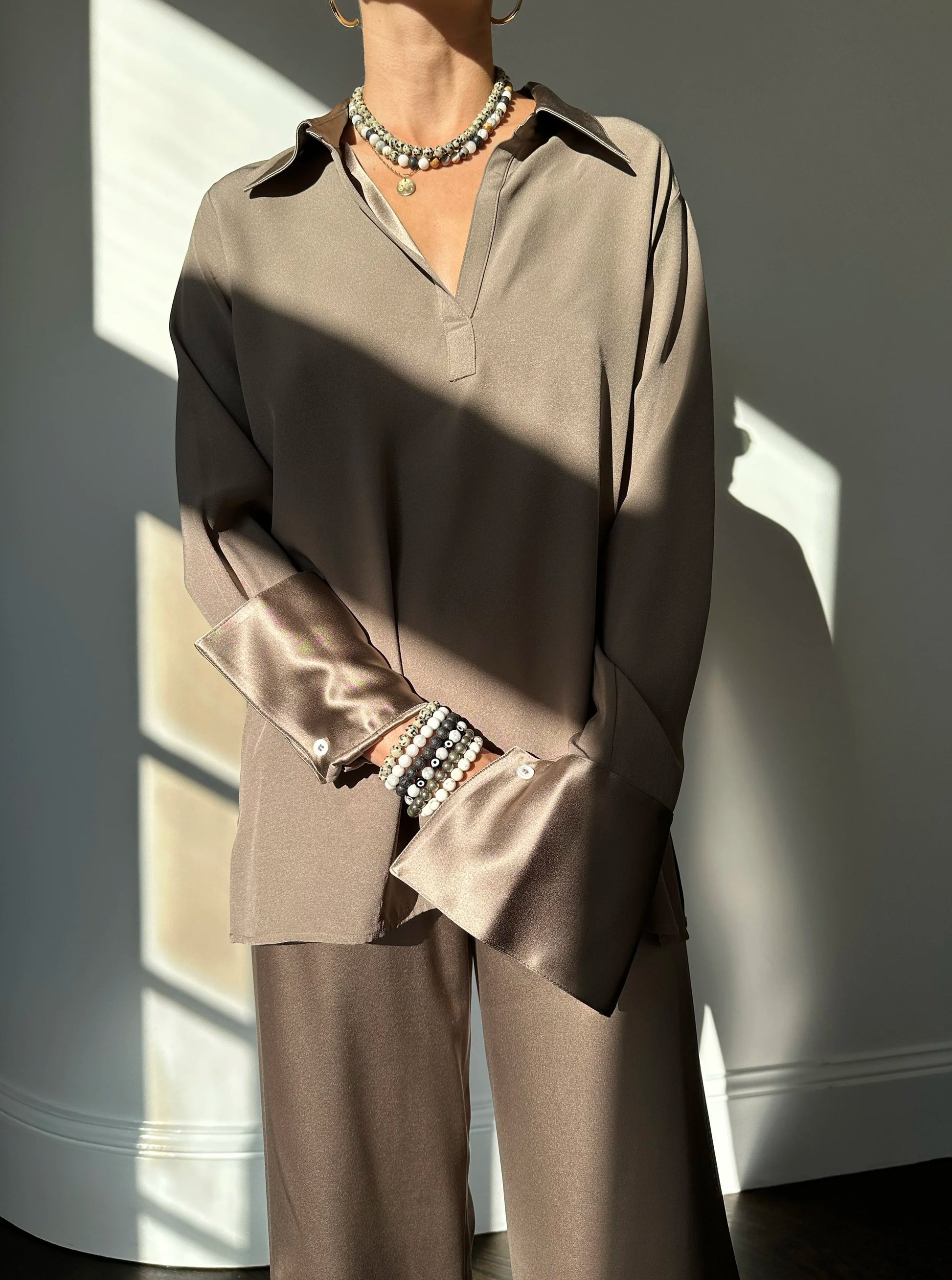 De Terre Top in Crepe Back Satin