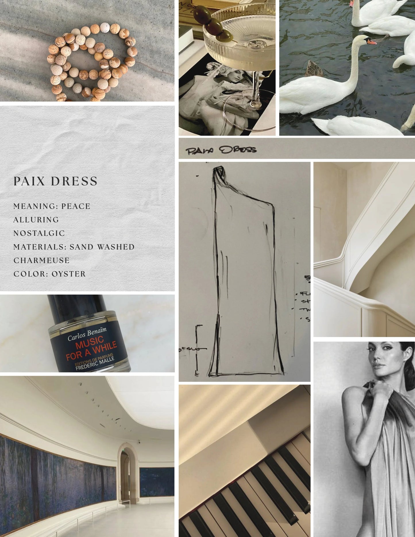 Paix Dress in Sand Washed Silk
