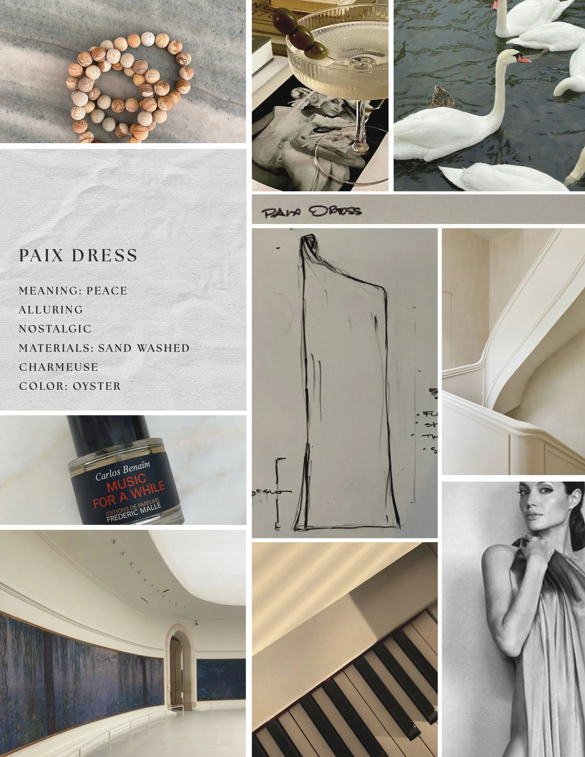 Paix Dress in Sand Washed Silk