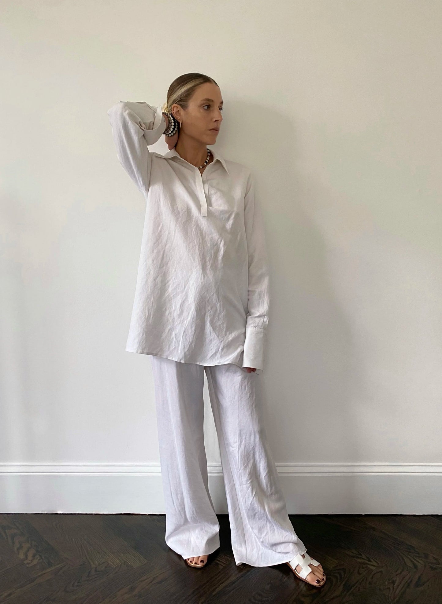 De Terre Pant in Silk Linen