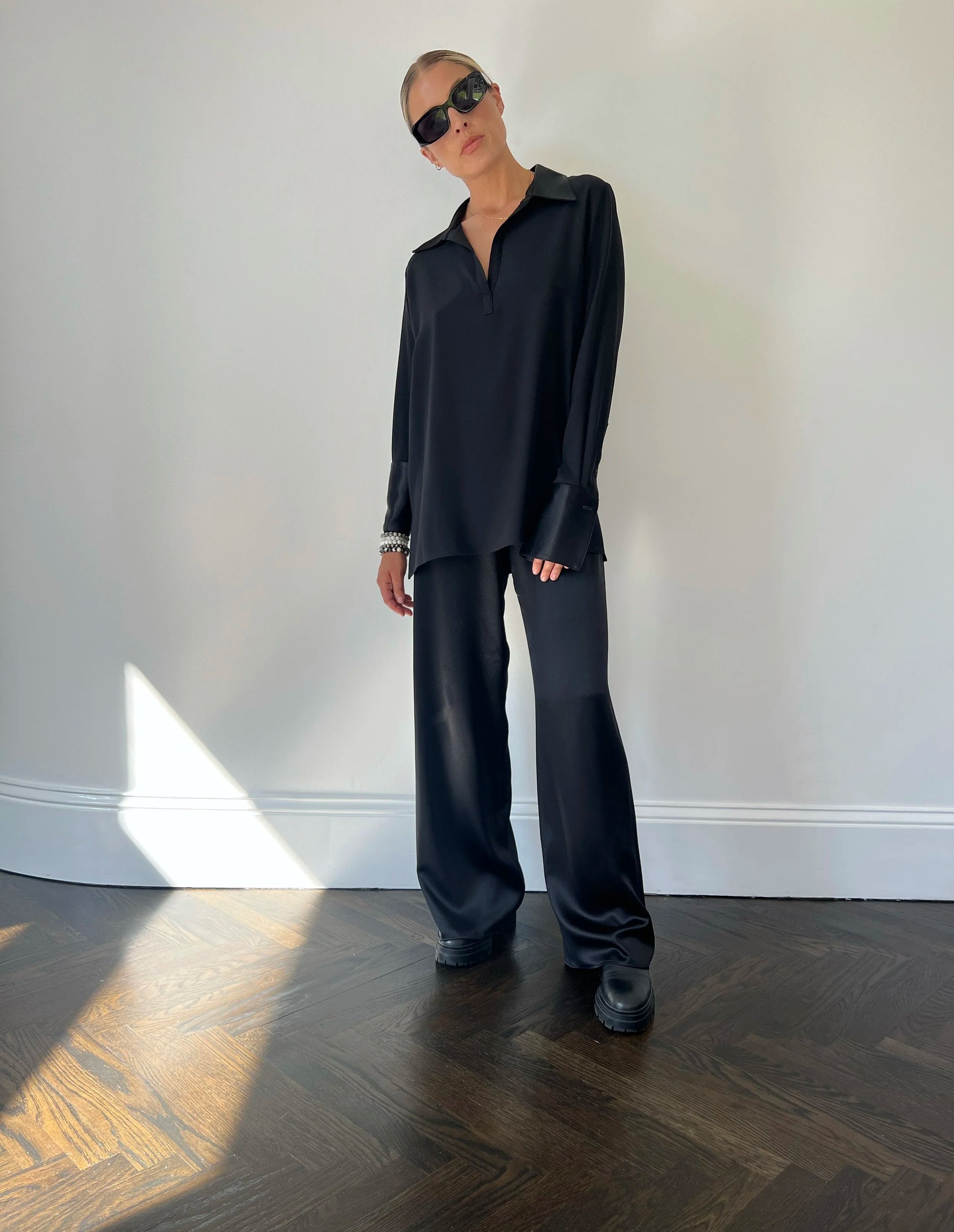 De Terre Top in Crepe Back Satin